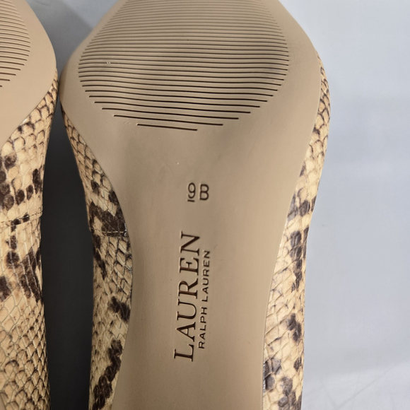 Lauren Ralph Lauren Lanette Leather Pumps 9 Snakeskin Pointed Toe NEW ($160) - Picture 9 of 12